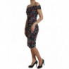 Abito a tubino floreale multicolor con spalle scoperte - IT40-S
