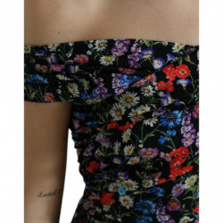 Abito a tubino floreale multicolor con spalle scoperte - IT40-S