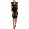 Abito tubino in pizzo con stampa floreale multicolor - IT40-S