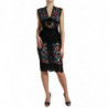 Abito tubino in pizzo con stampa floreale multicolor - IT40-S