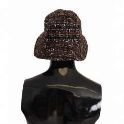 Cappello secchiello tesa larga intrecciata tessuto multicolore - 59