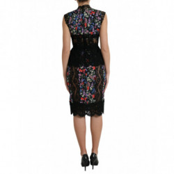 Abito tubino in pizzo con stampa floreale multicolor - IT40-S