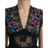 Abito tubino in pizzo con stampa floreale multicolor - IT40-S