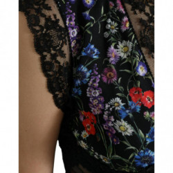 Abito tubino in pizzo con stampa floreale multicolor - IT40-S