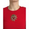 Mini abito aderente in viscosa rosso con cuore sacro - IT40-S