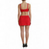 Mini abito senza maniche in tubino di nylon rosso ritagliato - IT40-S