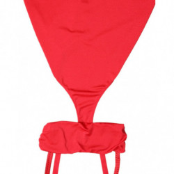 Mini abito senza maniche in tubino di nylon rosso ritagliato - IT40-S