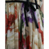 Mini abito a trapezio senza maniche floreale beige - IT42-M