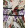 Mini abito a trapezio senza maniche floreale beige - IT44 - L