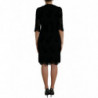 Abito aderente in cotone pizzo floreale nero - IT40-S