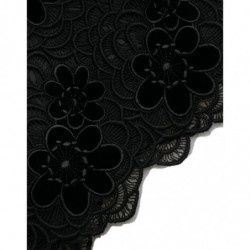 Abito aderente in cotone pizzo floreale nero - IT40-S