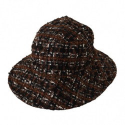 Cappello secchiello tesa larga intrecciata tessuto multicolore - 57