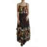 Abito lungo a strati in chiffon floreale multicolore - IT40-S