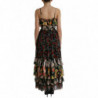 Abito lungo a strati in chiffon floreale multicolore - IT40-S
