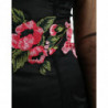 Abito in tulle con rete ricamata floreale nera - IT40-S