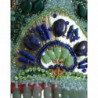 Abito lungo lungo a strati con stampa floreale blu - IT36-XXS