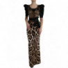 Abito tubino impreziosito da leopardo marrone nero - IT38 - XS