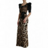 Abito tubino impreziosito da leopardo marrone nero - IT38 - XS