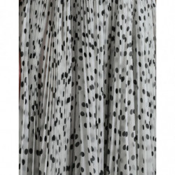 Abito lungo plissettato a trapezio bianco a pois - IT40-S