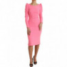 Abito midi aderente a maniche lunghe rosa rosa - IT44 - L