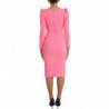 Abito midi aderente a maniche lunghe rosa rosa - IT44 - L