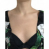 Abito longuette aderente in seta con stampa rose nere - IT38 - XS