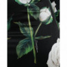 Abito longuette aderente in seta con stampa rose nere - IT38 - XS