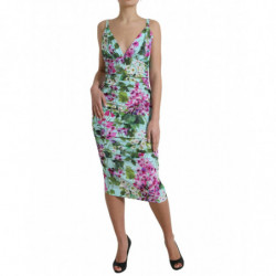 Abito midi tubino con scollo a V floreale multicolor - IT42-M
