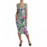 Abito midi tubino con scollo a V floreale multicolor - IT42-M