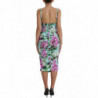 Abito midi tubino con scollo a V floreale multicolor - IT42-M