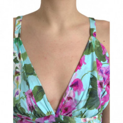 Abito midi tubino con scollo a V floreale multicolor - IT42-M