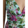 Abito midi tubino con scollo a V floreale multicolor - IT42-M