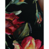 Abito longuette tubino in seta con stampa floreale nera - IT38 - XS