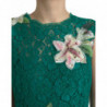 Abito longuette Aline applicazioni floreali pizzo verde - IT48 - XL