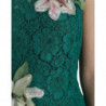 Abito longuette Aline applicazioni floreali pizzo verde - IT48 - XL