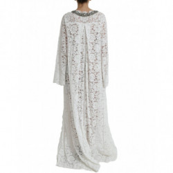 Abito a trapezio impreziosito da cristalli di pizzo bianco - IT38 - XS