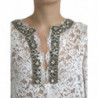 Abito a trapezio impreziosito da cristalli di pizzo bianco - IT38 - XS
