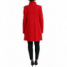 Giacca cappotto doppiopetto a maniche lunghe in lana rossa - IT48 - XL