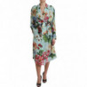 Giacca trench in seta floreale multicolor - IT48 - XL