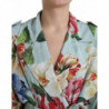 Giacca trench in seta floreale multicolor - IT48 - XL