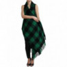 Giacca con poncho a quadri di bufalo verde nero - IT40-S