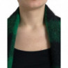 Giacca con poncho a quadri di bufalo verde nero - IT40-S