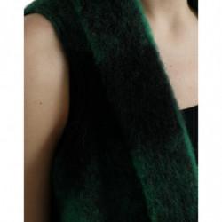 Giacca con poncho a quadri di bufalo verde nero - IT40-S