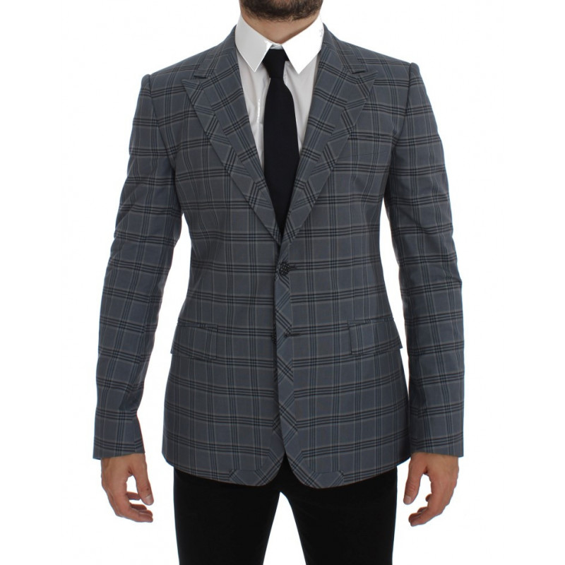 Giacca blazer slim fit a quadri blu - IT44 - XS