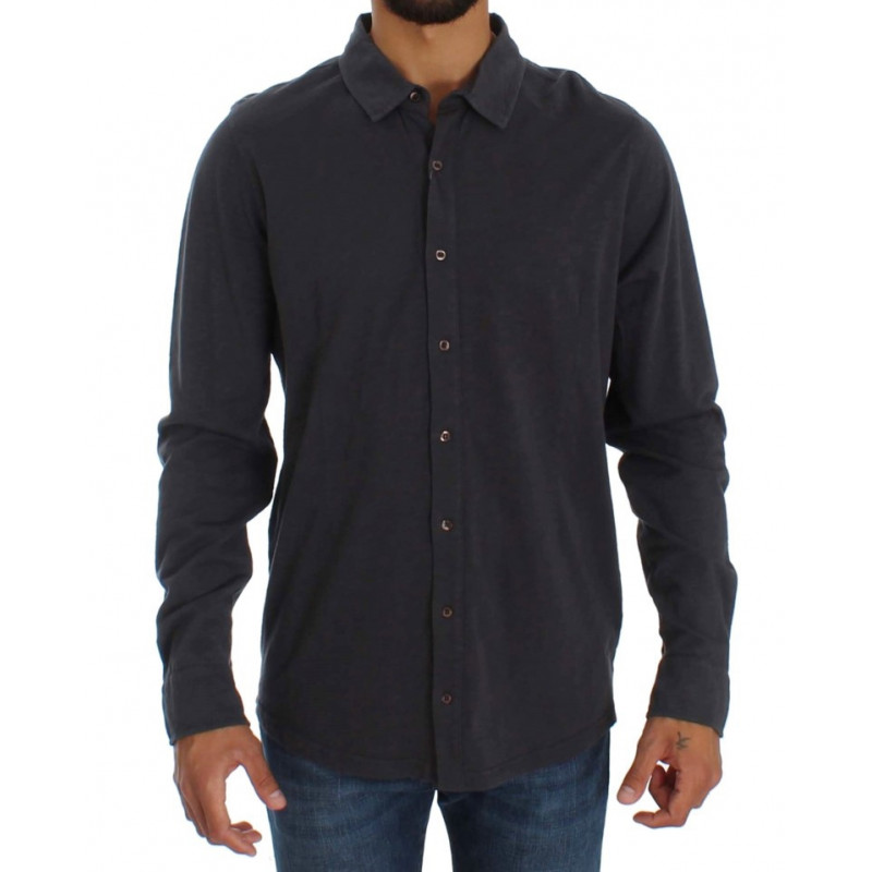 Camicia casual abbottonata in cotone grigio - IT58 - XXL