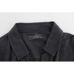 Camicia casual abbottonata in cotone grigio - IT58 - XXL