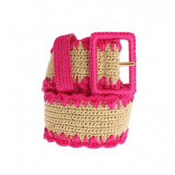 Cintura larga intrecciata in rafia rosa - 70 CM / 28 INCHES
