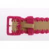 Cintura larga intrecciata in rafia rosa - 70 CM / 28 INCHES