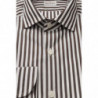 Camicia elegante in cotone marrone con colletto francese - 4XL