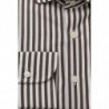 Camicia elegante in cotone marrone con colletto francese - 4XL